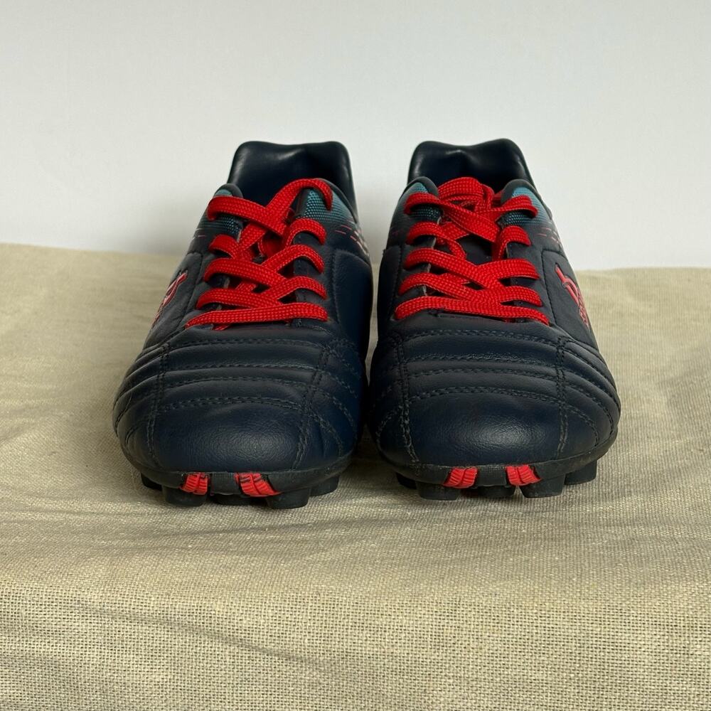 Brava Soccer Boys Size 5D Navy Blue Red Molded Cleats Youth Football Outdoor